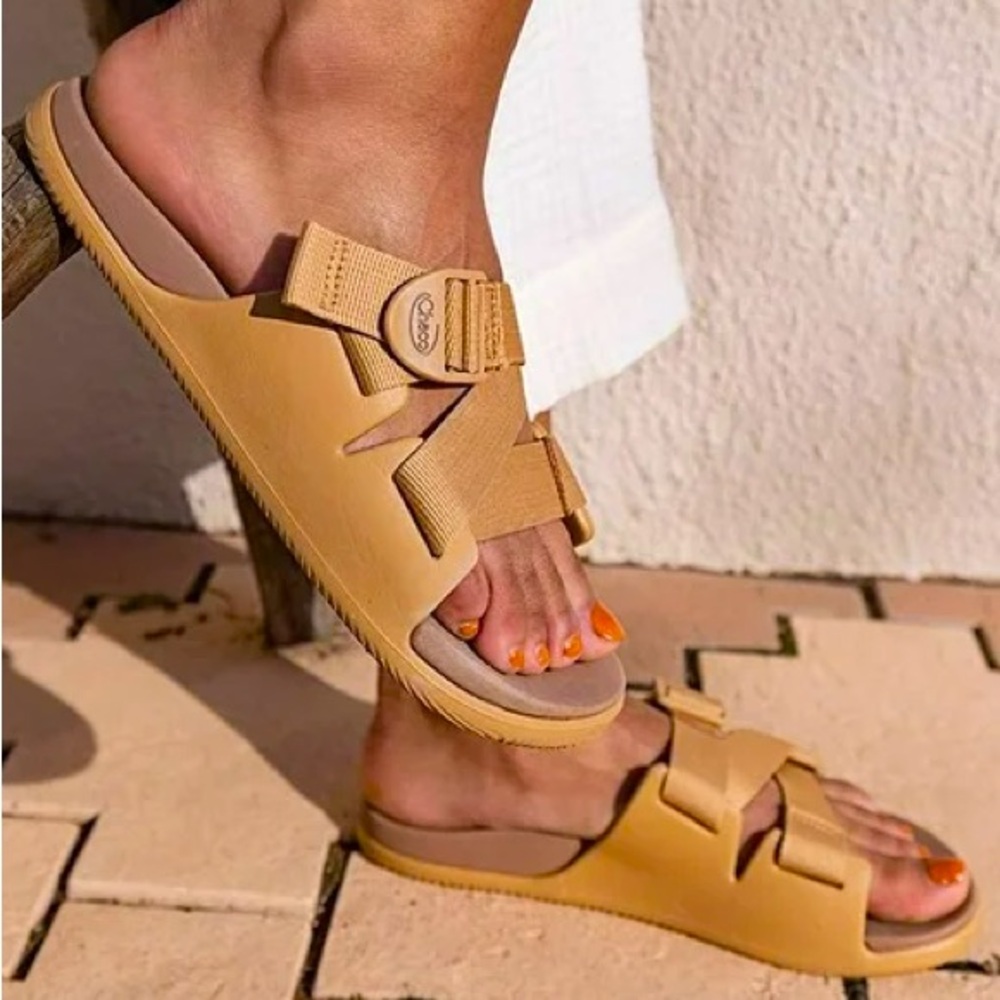 Chaco Women's Mustard Tan Slide Sandals
